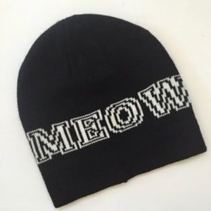 Meow cat black beanie